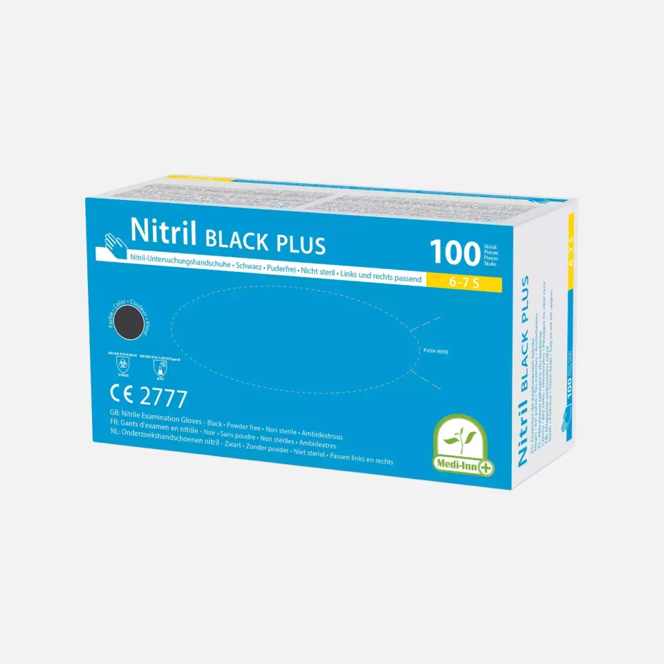 Medi-Inn N11521, Schwarze Nitrilhandschuhe, image 1, gallery thumbnail