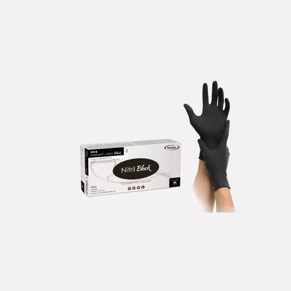 MaiMed 7684, Nitril Black Nitrile Glove Black, image 1, gallery thumbnail