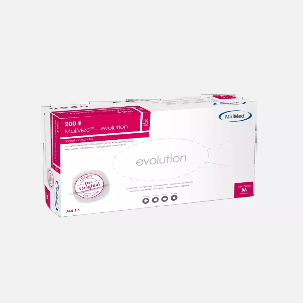 MaiMed 7628, Evolution Einmalhandschuh aus PE Blau, image 2