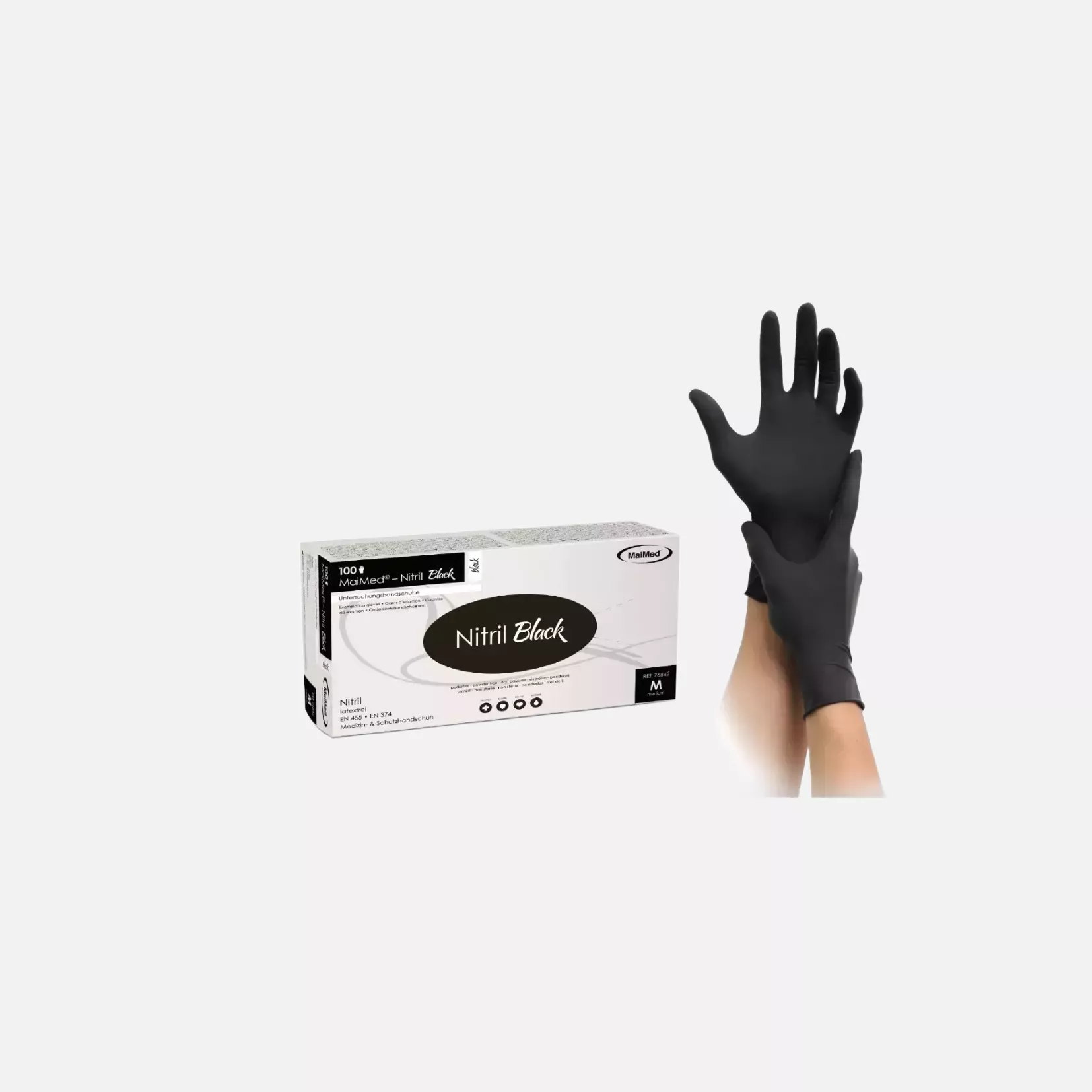 MaiMed 7684, Nitril Black Nitrile Glove Black, image 1