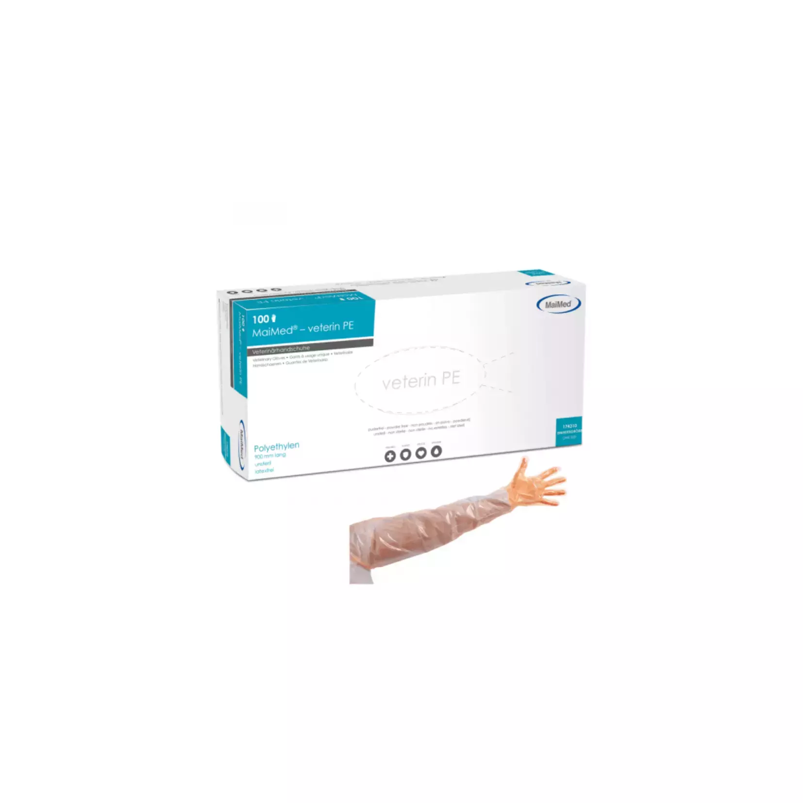 MaiMed 174310, Veterin PE Veterinary Glove 90 cm, image 1