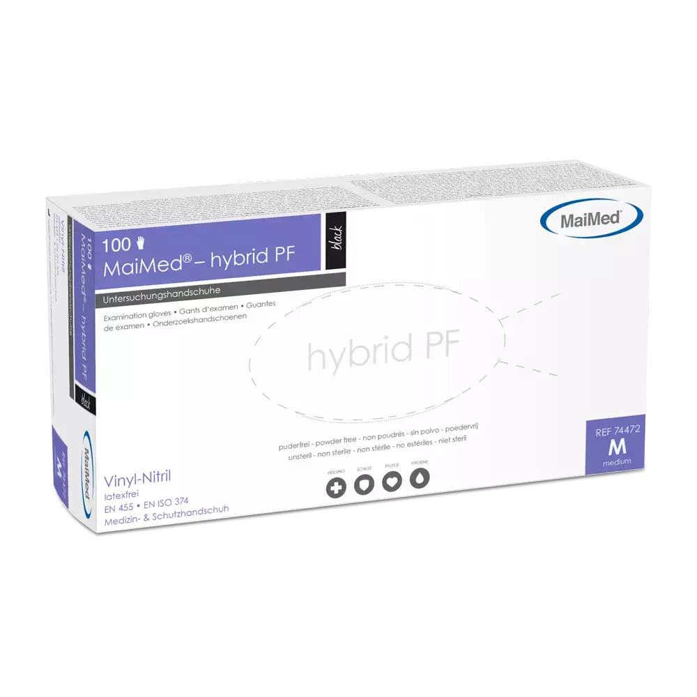MaiMed 7447, Hybrid PF Vinyl and Nitrile Glove, Black, image 1
