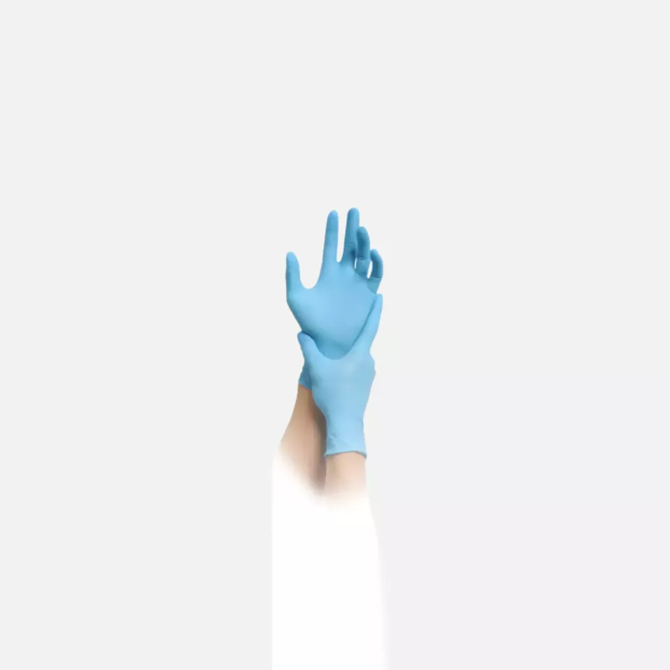 MaiMed 7616, Solution100, Blue Nitrile Gloves, Powder-Free, image 1, gallery thumbnail