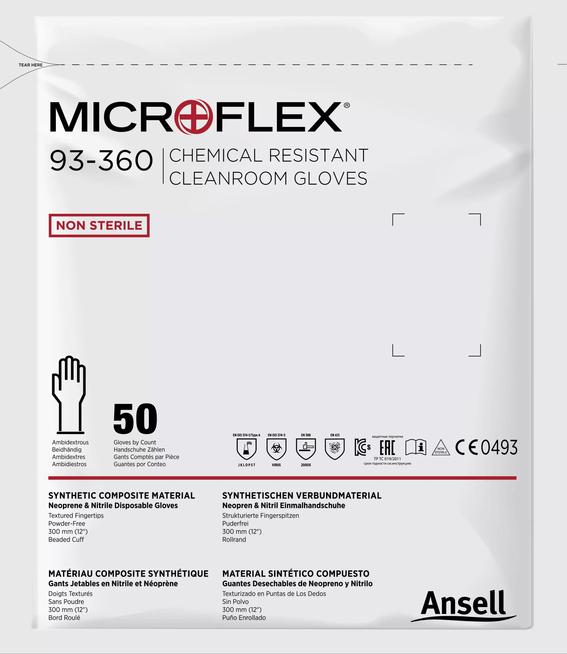 Ansell 93360, MicroFlex 93-360, image 2